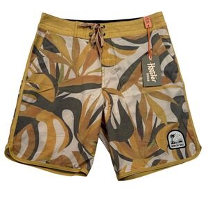 Howler Brothers Stretch Bruja Boardshorts Mens 31 Citron Monstera Mash 1316 New